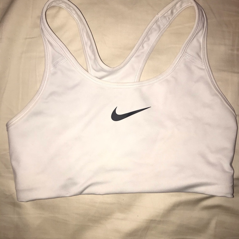 White nike short bra